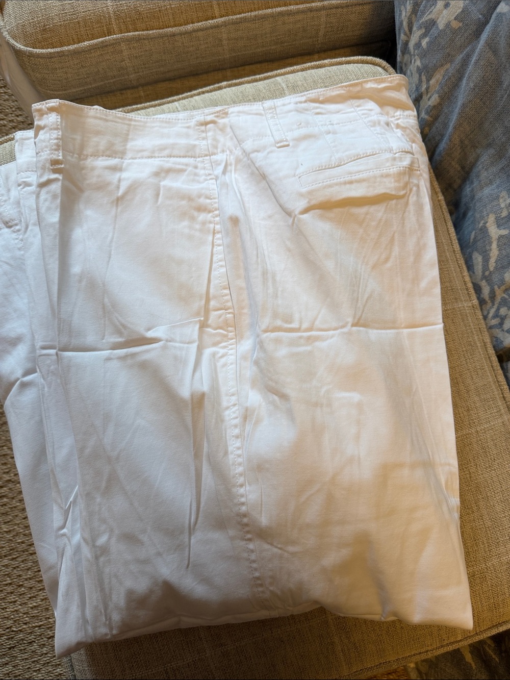 Talbots White New England Chino Pants with Button Waist